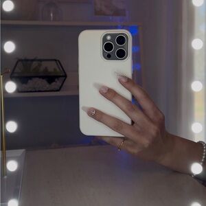 White iPhone 15 Pro Max Silicone Phone Case